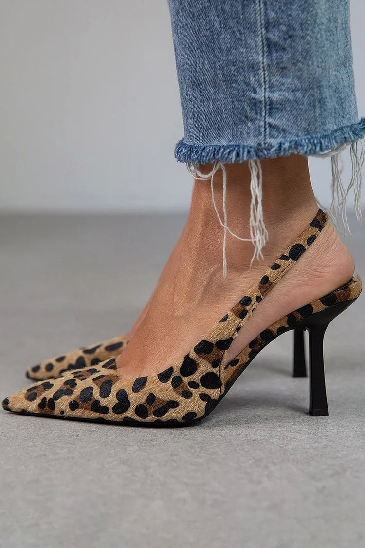 Ambra | Décolleté leopardate con cinturino posteriore