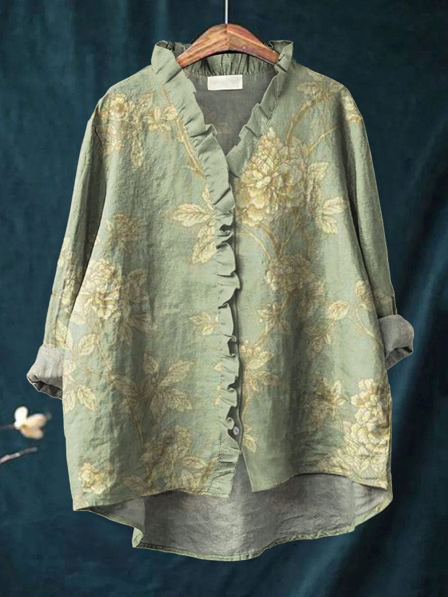 Blusa in lino Rosalinde