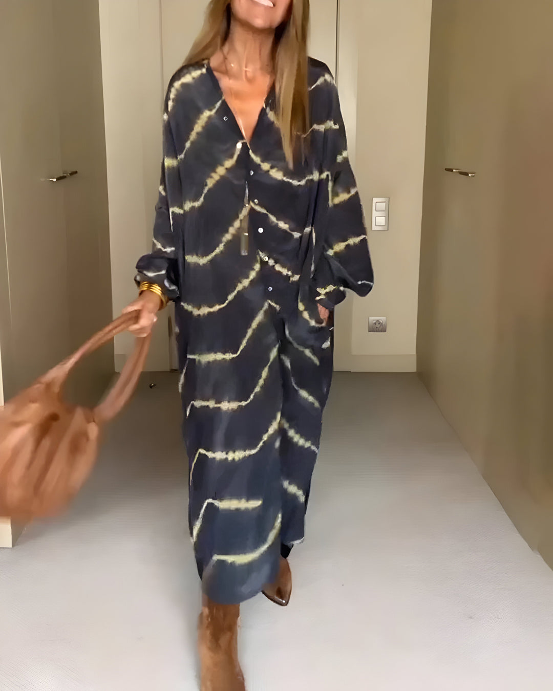 Julia | Abito maxi boho a righe