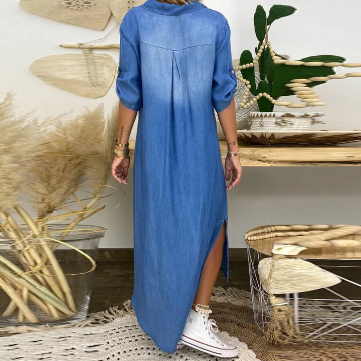 LEA|Abito Lungo Stile Jeans