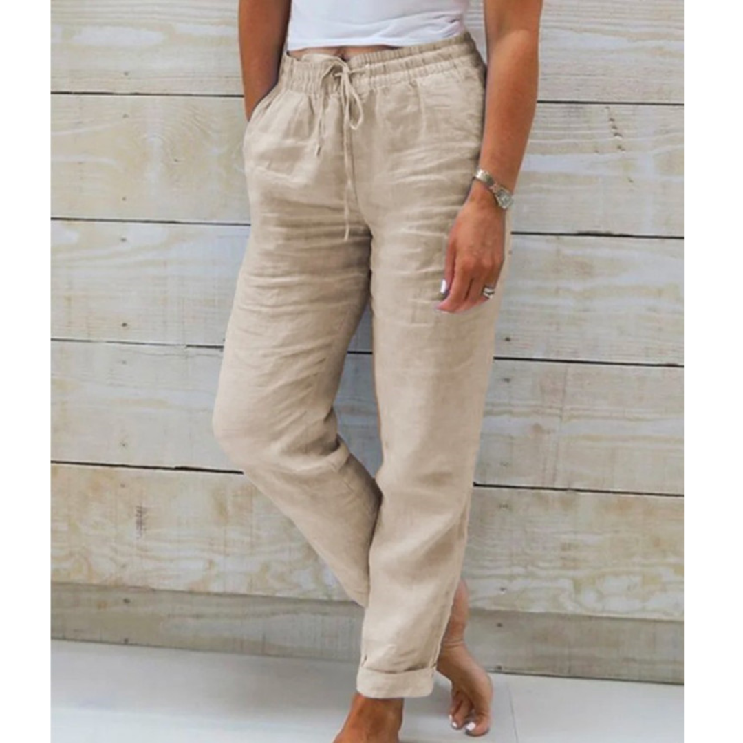 Pantaloni lino elasticizzati