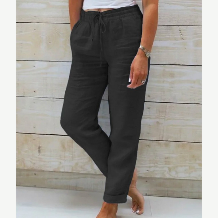 Pantaloni lino elasticizzati
