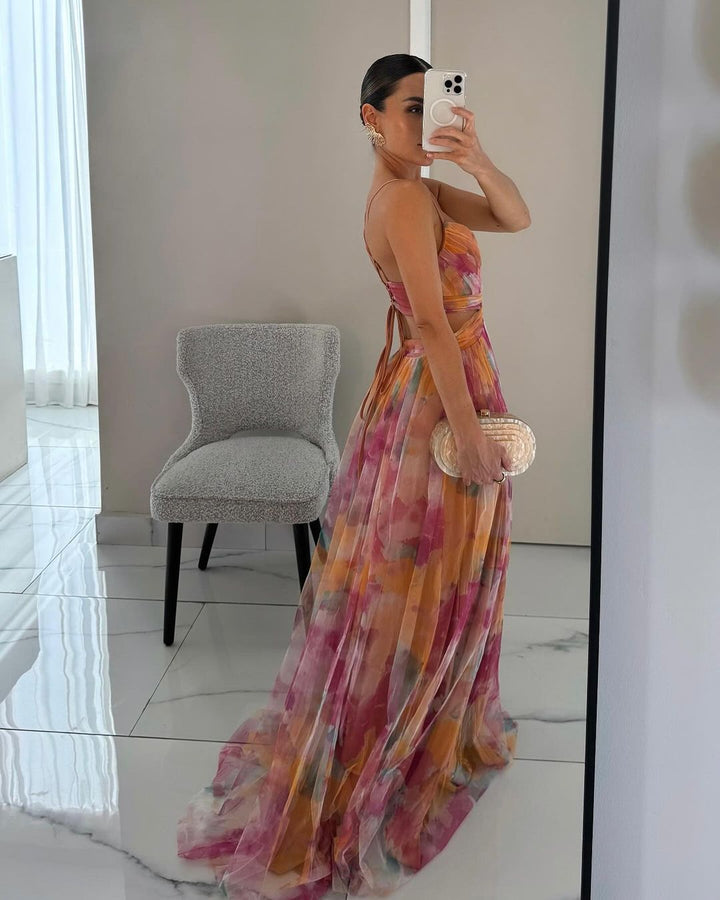Giselle | Incantevole maxi abito con stampa floreale