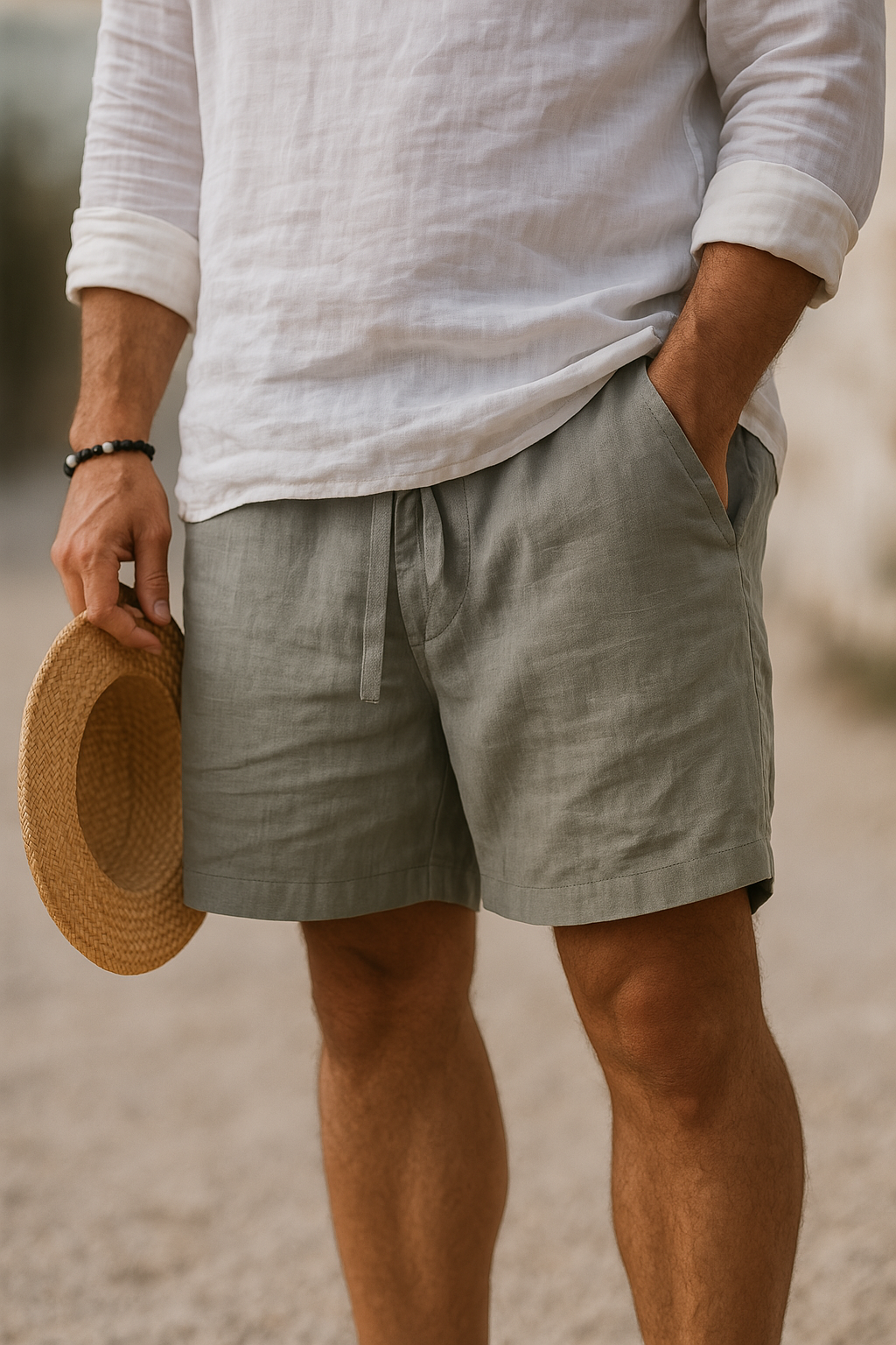 Pantalone in Cotone-Lino