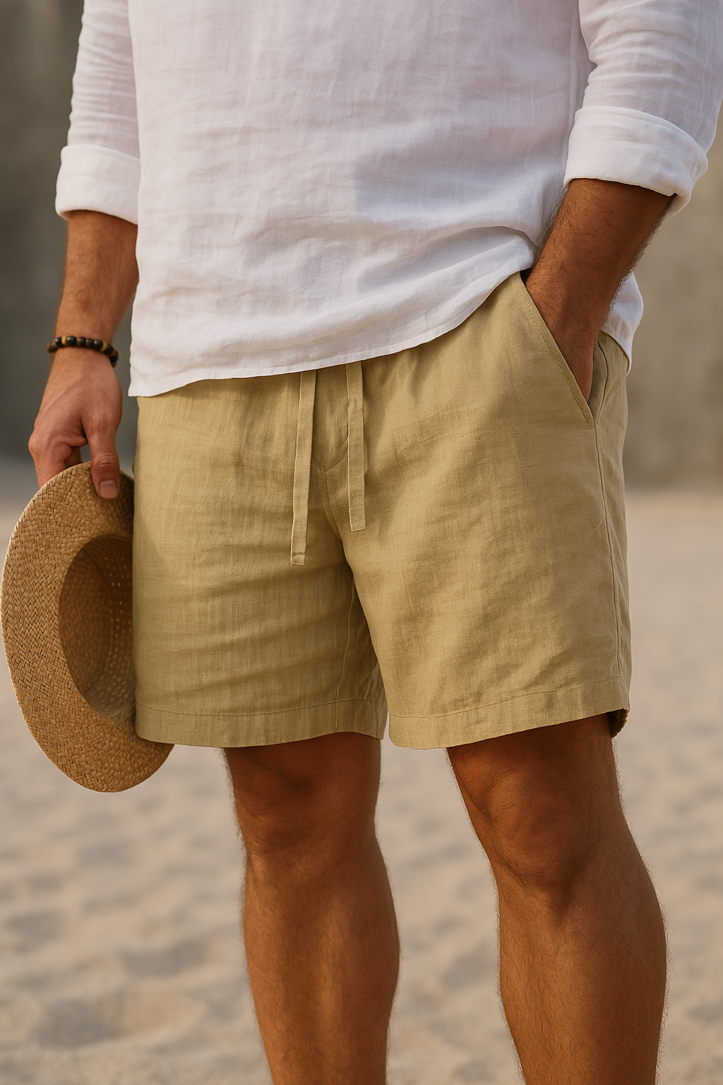 Pantalone in Cotone-Lino