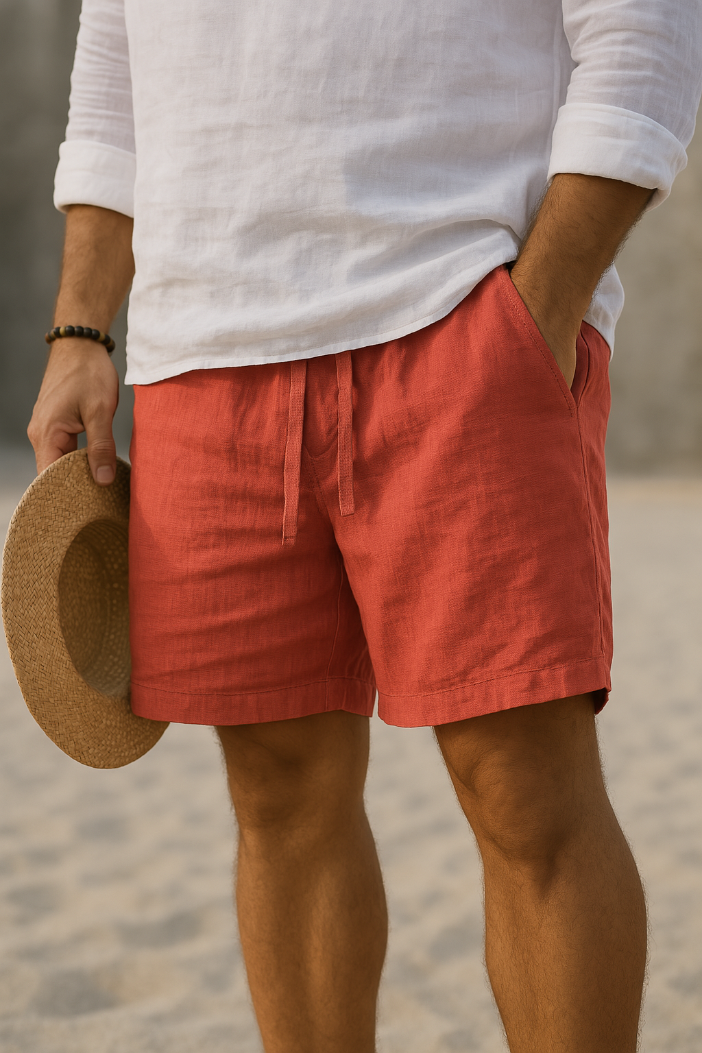 Pantalone in Cotone-Lino