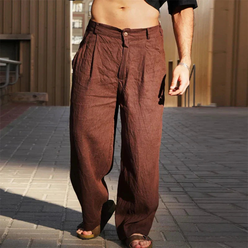 Dario | Pantaloni larghi in lino