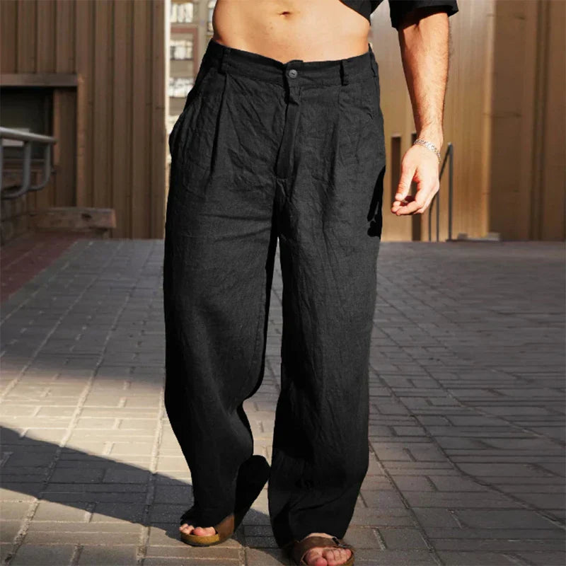 Dario | Pantaloni larghi in lino