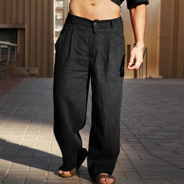 Dario | Pantaloni larghi in lino
