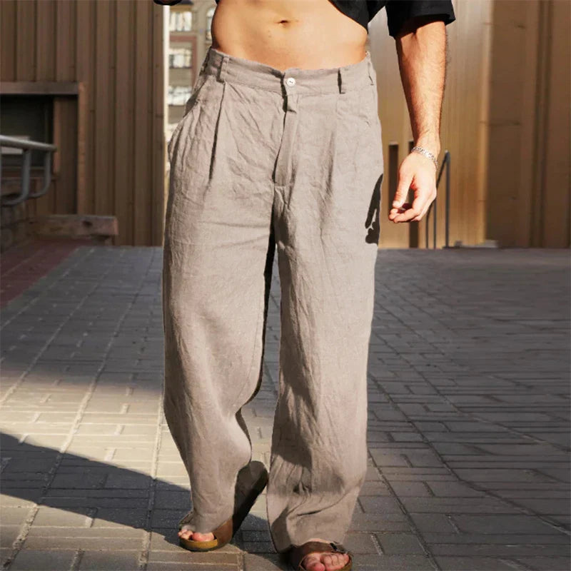 Dario | Pantaloni larghi in lino