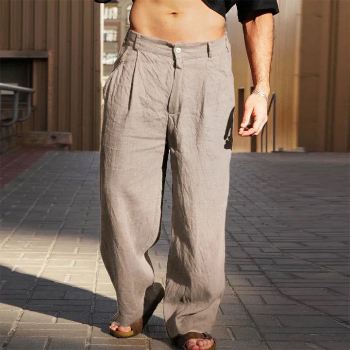 Dario | Pantaloni larghi in lino