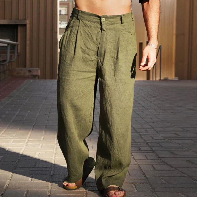 Dario | Pantaloni larghi in lino