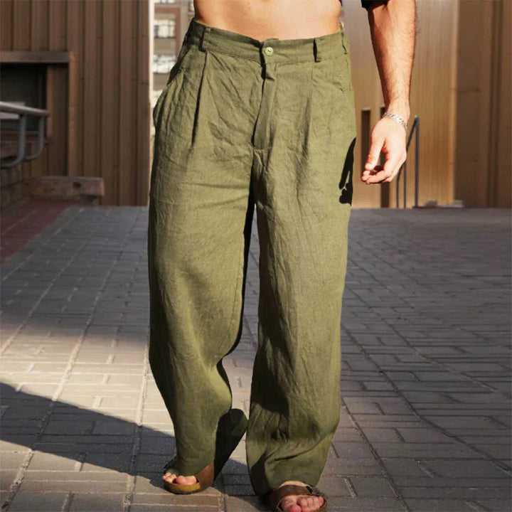 Dario | Pantaloni larghi in lino
