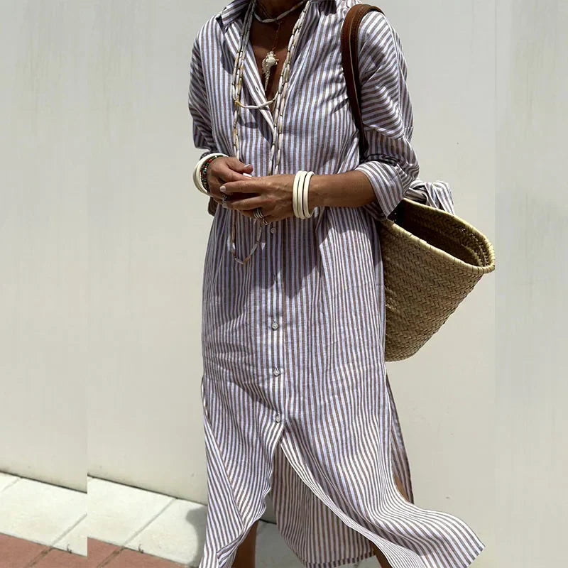 Abito camicia a righe
