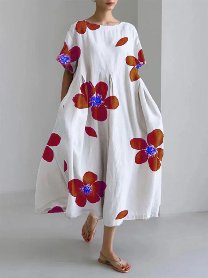 Caterina – Abito Lungo Estivo Donna con Stampa Floreale Vivace
