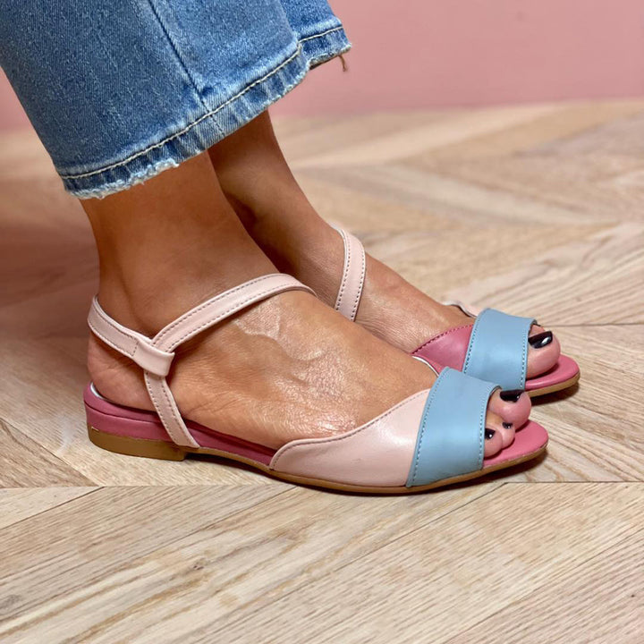 Roselina | Sandali Rosa Asimmetrici Color Block