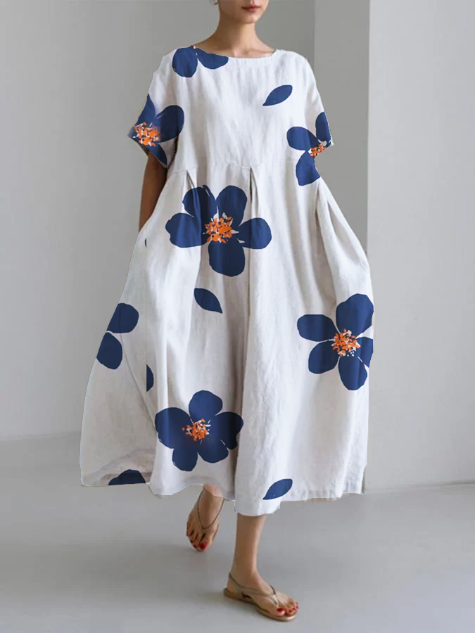 Caterina – Abito Lungo Estivo Donna con Stampa Floreale Vivace