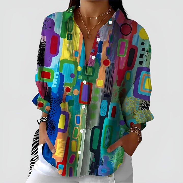 Blusa con motivo geometrico
