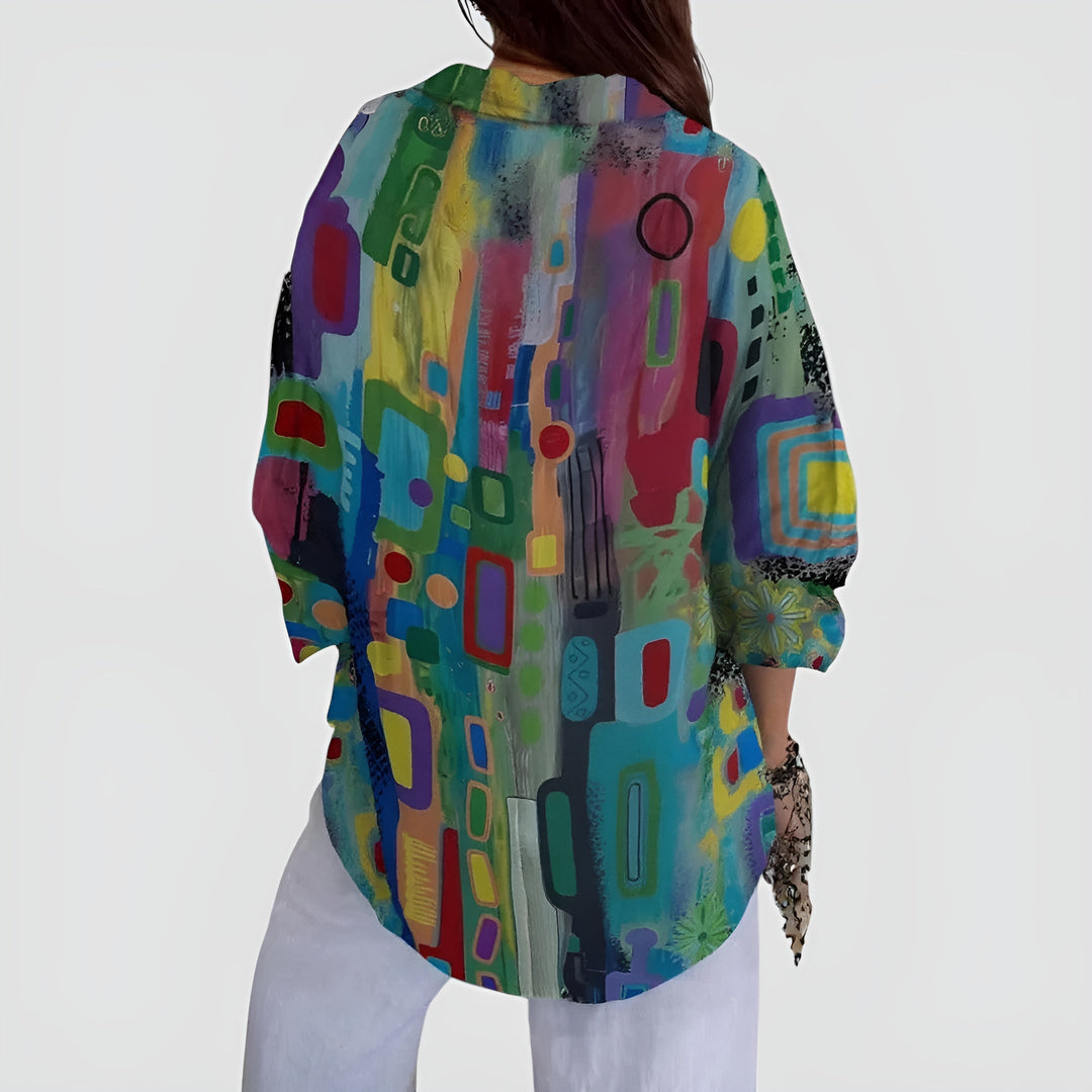 Blusa con motivo geometrico