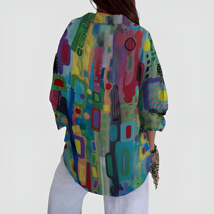 Blusa con motivo geometrico