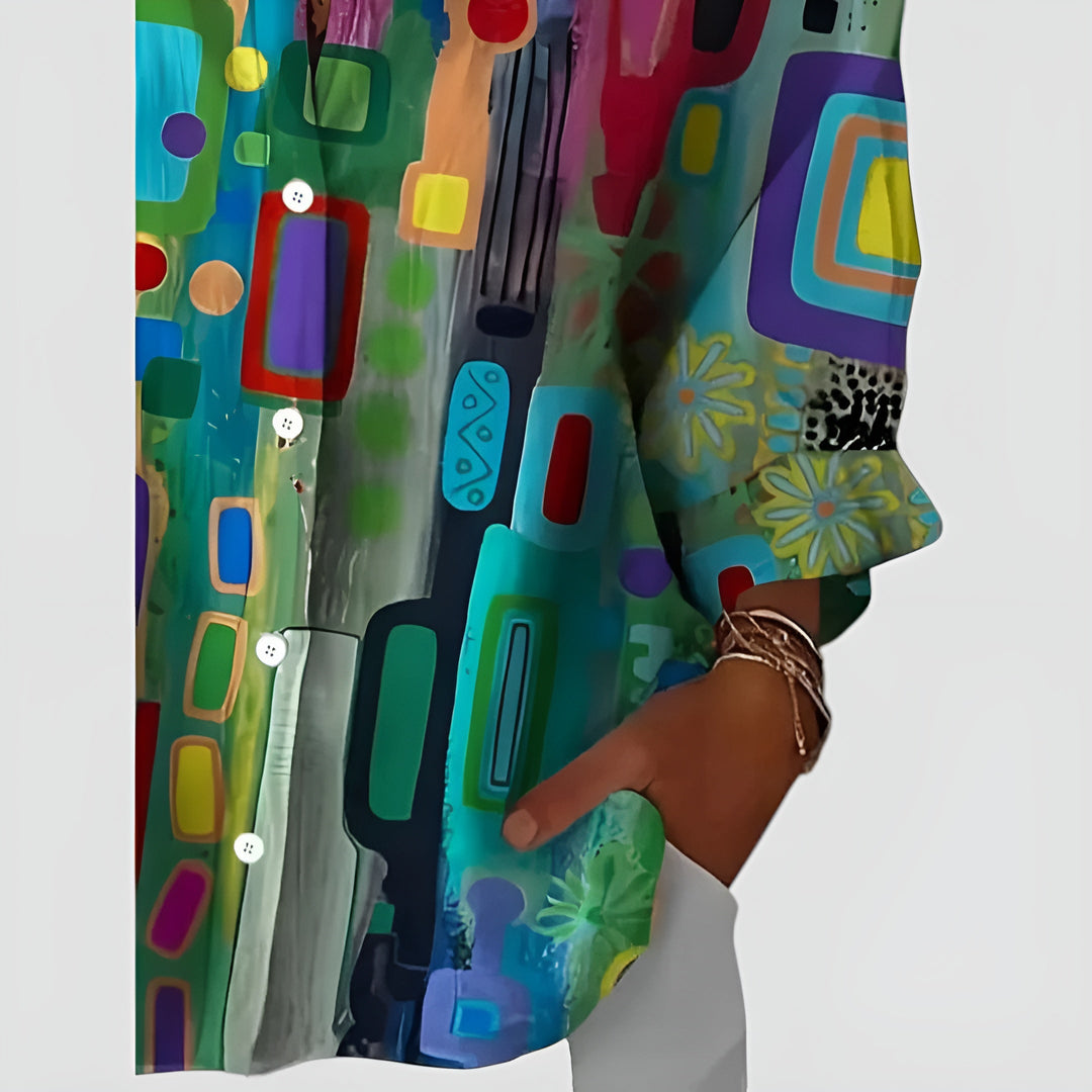 Blusa con motivo geometrico