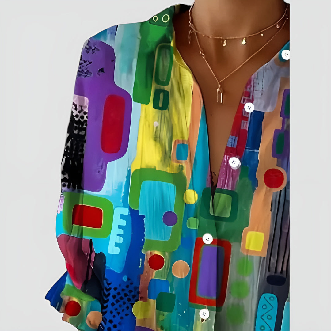 Blusa con motivo geometrico