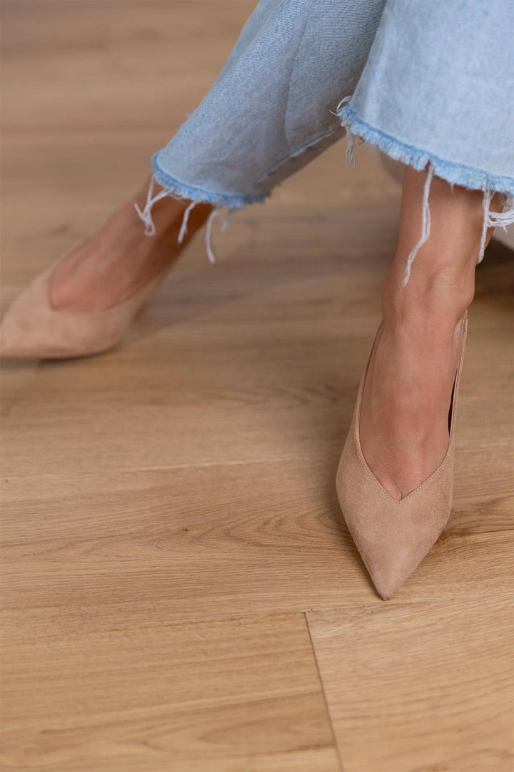 Marlena | Décolleté Slingback Nude con Tacco Sottile