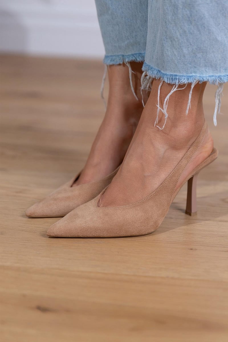 Marlena | Décolleté Slingback Nude con Tacco Sottile