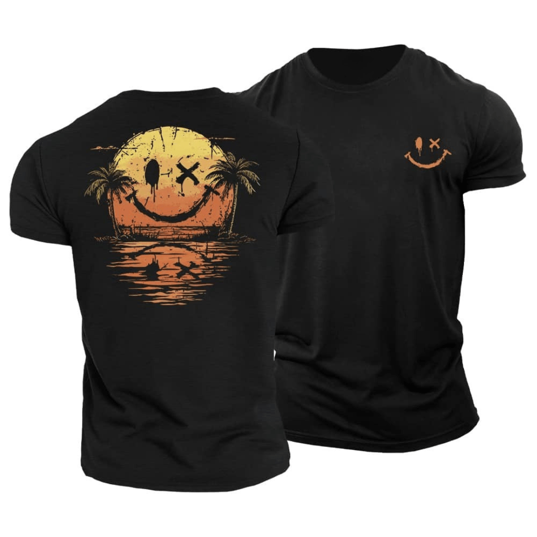 T-shirt Estivo con Smiley e Mare