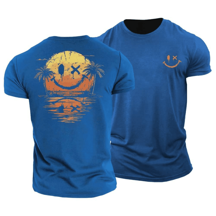 T-shirt Estivo con Smiley e Mare