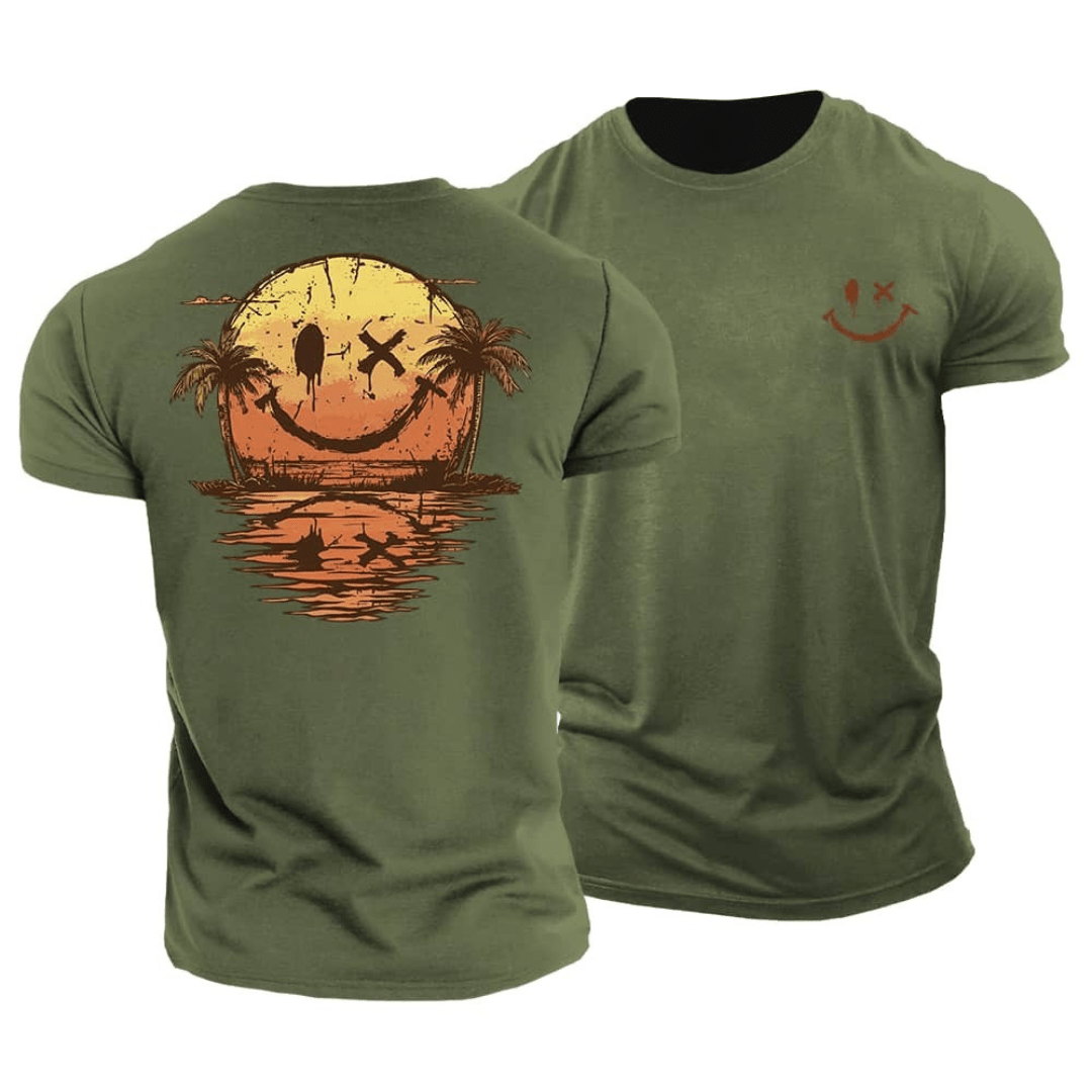 T-shirt Estivo con Smiley e Mare