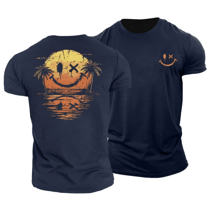 T-shirt Estivo con Smiley e Mare