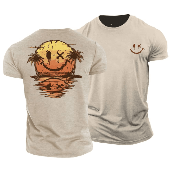 T-shirt Estivo con Smiley e Mare