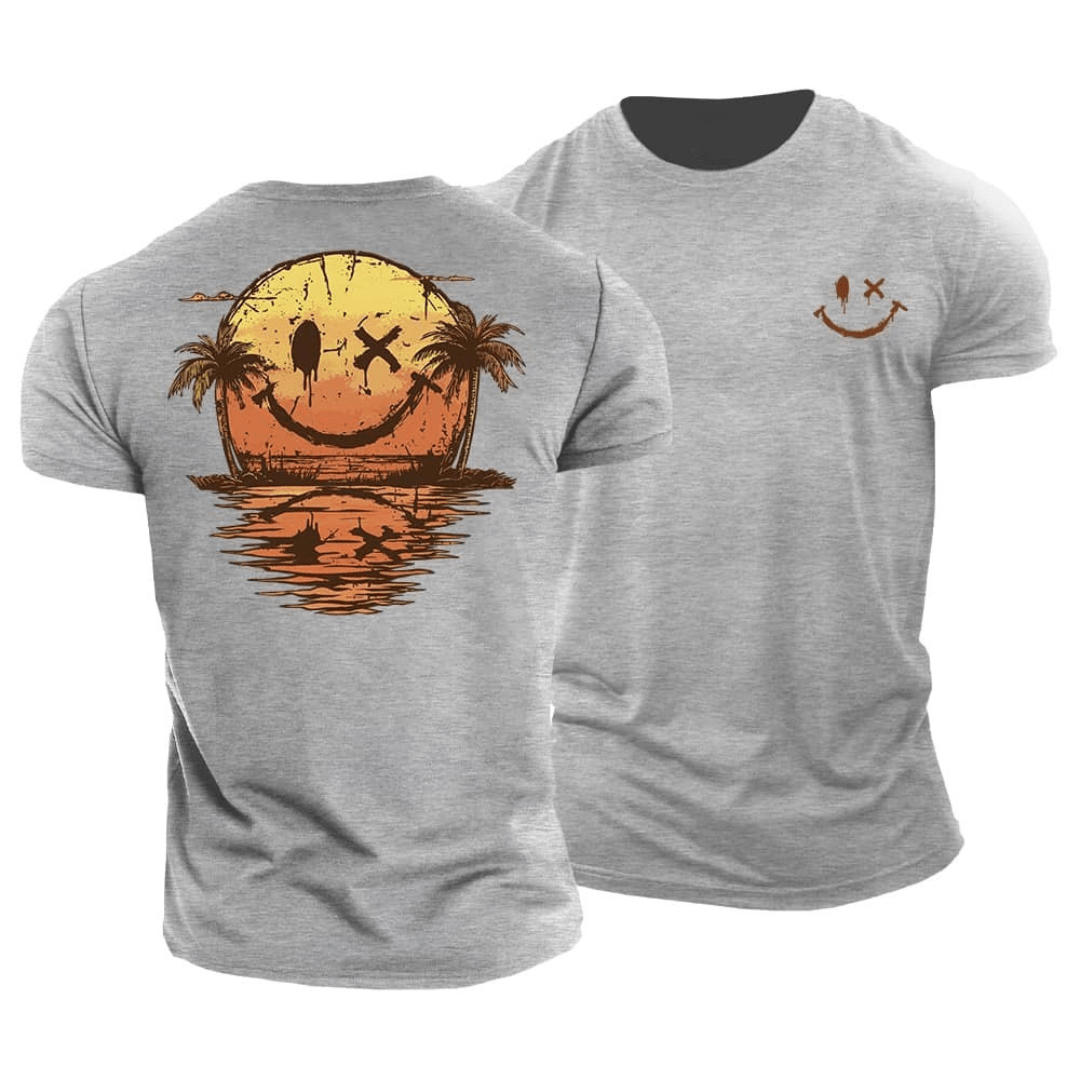 T-shirt Estivo con Smiley e Mare