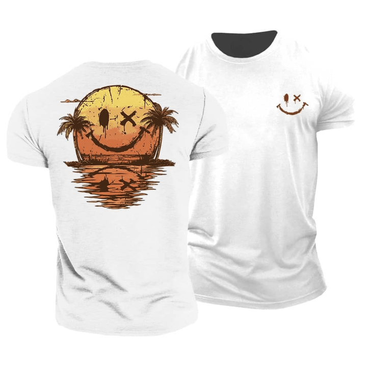 T-shirt Estivo con Smiley e Mare
