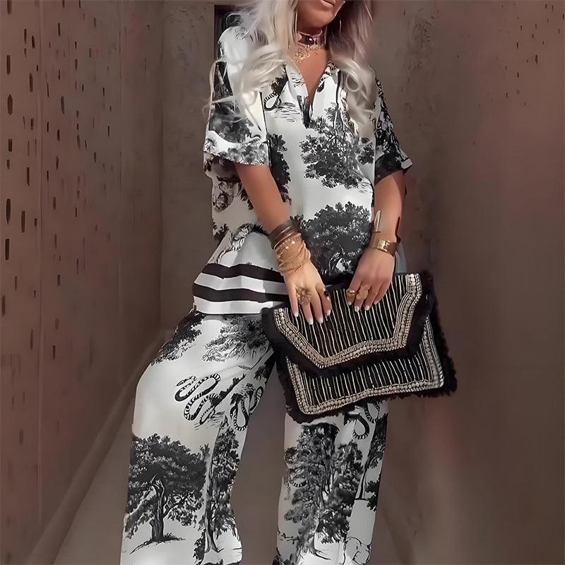 Completo estivo elegante con scollo a V